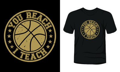 Wall Mural - You reach i teach vintage Badge t-shirt design