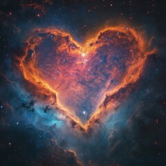 Wall Mural - A heart-shaped cloud of gas and dust in space