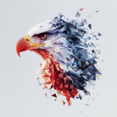 Poster - Patriotic abstract eagle head artwork artistic expression digital art colorful environment bold viewpoint abstract representation for seo impact