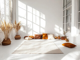 Poster - Designing a serene white room textures natural light and modern aesthetics