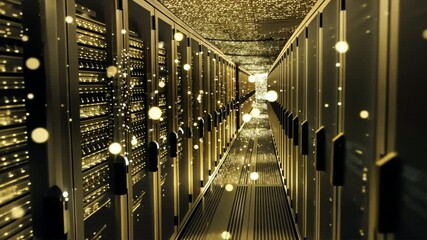 Poster - Futuristic data center showcasing glowing servers and vibrant lights, emphasizing advanced technology and digital infrastructure for optimal network storage solutions.