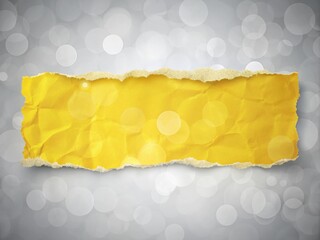 Poster - Torn Yellow Paper with Gray Background Isolated on White Background for Creative Design and Artistic Projects