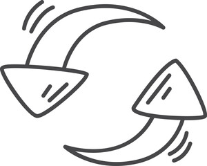 Wall Mural - A black and white drawing of two arrows pointing in opposite directions