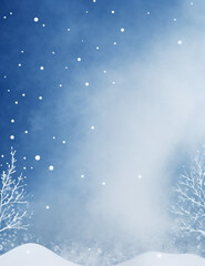 Wall Mural - abstract blue - abstract blue winter background with snow - Generative AI