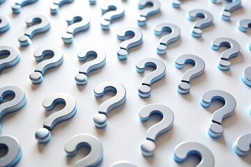Poster - Trendy Question Mark Symbols for UI Design in Flat Style - Versatile Graphics for Apps, Logos, and Web Interfaces on White Background