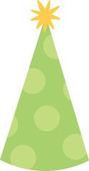 Poster - A green party hat with yellow stars on top