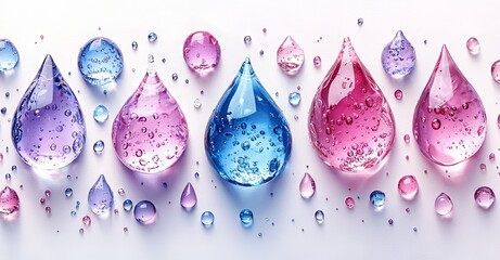 Poster - A radiant soap ball featuring a gradient of pink, blue, and purple shades. A realistic 3D depiction of a contemporary rainbow shampoo and wash foam ball. A lustrous, water-filled soap sphere with an