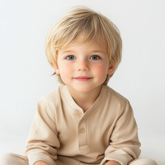 close up of little boy smiling