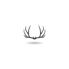 Canvas Print - Silhouette of deer antler icon with shadow