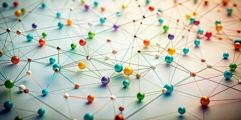 Poster - Vintage Style Abstract Photography of Connected Dots on a White Background Reflecting Communications, Technology, and Science Concepts for Creative Projects