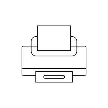 Printer icon vector illustration graphic design. Printing printer flat icon symbol. Outline ink printer vector icon for web design isolated on white background. Eps file 19.