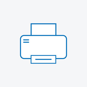 Printing printer flat icon symbol. Printer icon vector illustration graphic design. Outline ink printer vector icon for web design isolated on grey background. Eps file 31.