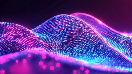 Poster - Vibrant Digital Flow, A colorful cascade of abstract lines representing futuristic technology, embodying movement and dynamic energy in a digital landscape.