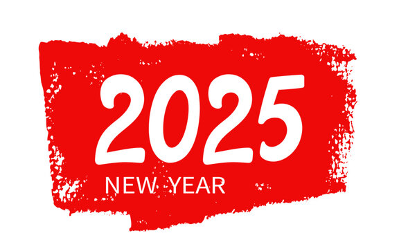 New Year 2025 Hand Lettering Banner Vector Numbers