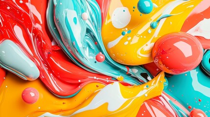 Poster - Vibrant Abstract Shapes, a lively display of bold colors and dynamic forms creating an engaging and energetic visual experience, perfect for enhancing any creative space.