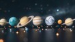 © IMG visuals AI - Different planets collection 3d rendering image. Outer space bodies exploration in educative materials background wallpaper colorful realistic. Celestial spheres arrangement concept idea
