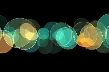 Poster - Abstract Colorful Bokeh Lights on Black Background with Circular Shapes and Soft Focus Creating a Dreamy Atmospheric Effect for Creative Projects