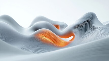 Poster - Abstract flowing shapes with warm highlights.