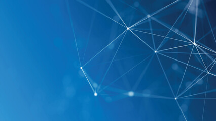 Poster - Abstract background with connected dots and lines. Digital technology background. Network connection dots and lines. Plexus effect. 3D Vector illustration.