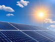 © PrusarooYakk - A bright sunny sky over solar panels, showcasing renewable energy and sustainability.