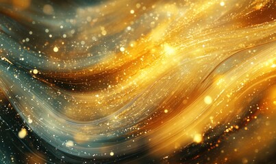 Wall Mural - abstract golden wave background with sparkling lights