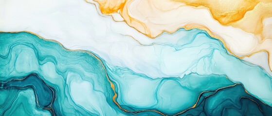 Poster - An abstract fluid art design featuring vibrant colors and smooth lines.