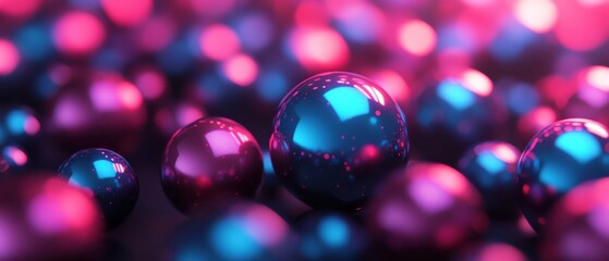 Poster - Colorful abstract spheres create a mesmerizing visual effect and depth in design.