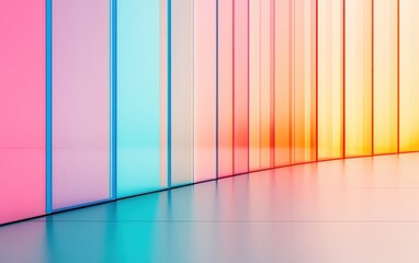 Poster - A vibrant abstract background with colorful glass panels reflecting light.