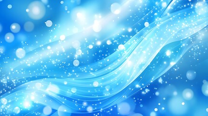 Blue abstract background with wave-like lines and glowing dots, perfect for science and business themes