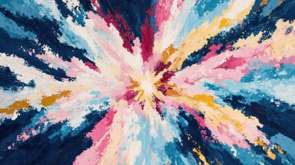 Poster - Vibrant Abstract Art with Dynamic Colors and Energetic Brush Strokes