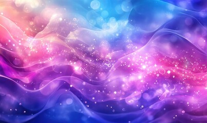 Wall Mural - Colorful Abstract Waves with Sparkles