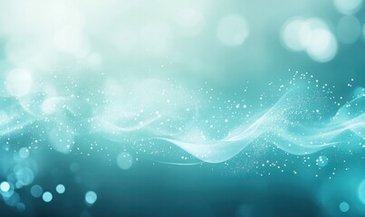 Wall Mural - Ethereal Blue Abstract Background with Light Bokeh