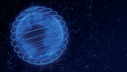 Poster - World map point and line composition concept of global business. Global network connection. 3D vector illustration. Earth element