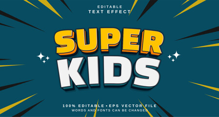 Poster - editable text style effect - super kids text style theme.