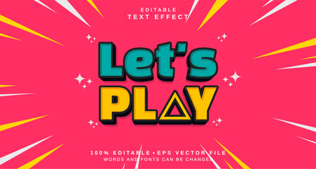 Aufkleber - Editable text style effect - Let's Play text style theme.