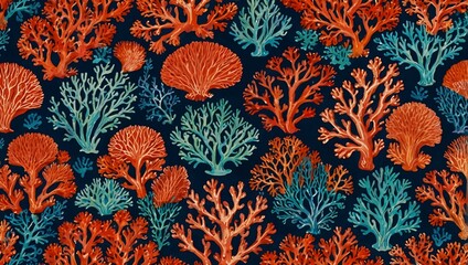 a vibrant coral pattern evokes an ocean-inspired design full of energy.