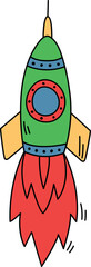 Wall Mural - the rocket is green and yellow