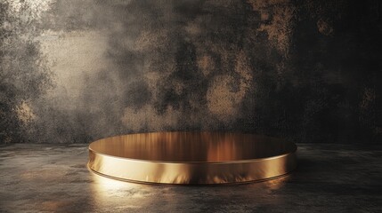 Poster - circular metallic platform in abstract textured background scene