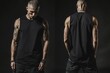 © Alla - Two men wearing black shirts and tank tops, perfect for a casual outing or sports event