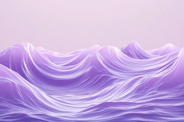Poster - Surreal digital render of soft purple waves evoking tranquility and calmness.