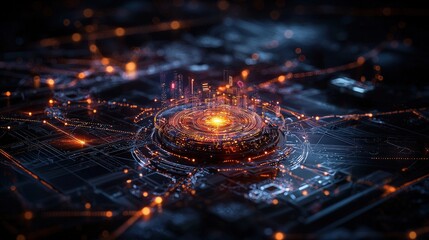 Leinwandbilder - Innovative digital cityscapes immersive virtual reality showcase of futuristic ict imagery for maximum engagement