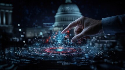 Poster - Futuristic digital governance innovative technology interactions in urban environments at capitol hill