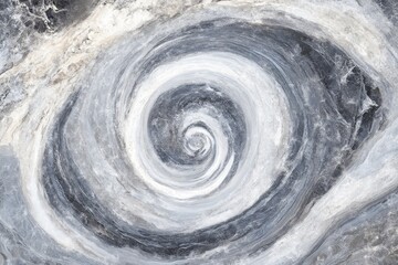 Poster - Abstract spiral design in shades of gray and white, evoking a sense of depth and motion.