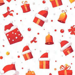 Poster - Festive Christmas-themed vector background with decorative elements and a space for custom text, perfect for holiday designs