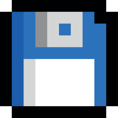 Poster - A blue floppy disc with a white border