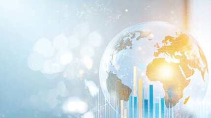Poster - Global business growth insights virtual environment infographic data visualization contemporary professional analysis