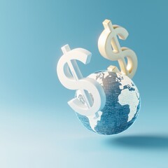 Poster - Global economy shift business growth digital financial strategies modern office wide angle economic trends