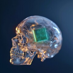 Poster - Innovative technology showcase ai brain integration futuristic environment digital art concept close-up view
