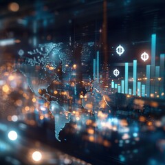Poster - Data visualization analysis global finance trends digital content virtual environment modern viewpoint business intelligence insights
