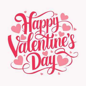 happy valentines day lettering greeting card